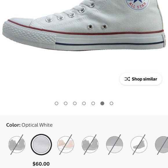 Converse White High Top Sneakers with Red Trim - Picture 5 of 5